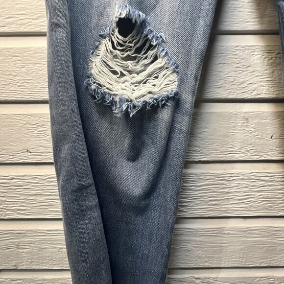 Judy Blue Jeans Womens Plus 15 32 Blue Denim Ridge front Stretch Distress NWT - Picture 5 of 15